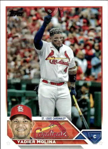 Yadier Molina baseball card 2023 Topps #4 NM-MT with original gloss, Cardinals