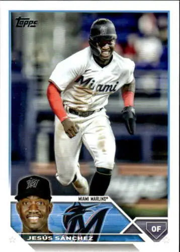 Jesus Sanchez 2023 Topps Baseball Trading Card with original gloss, Marlins ID:56827