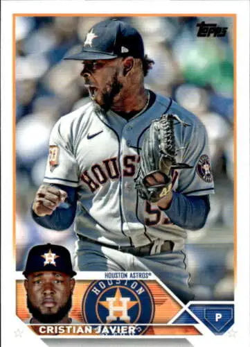 Cristian Javier baseball card 2023 Topps #55 NM-MT Astros with original gloss finish