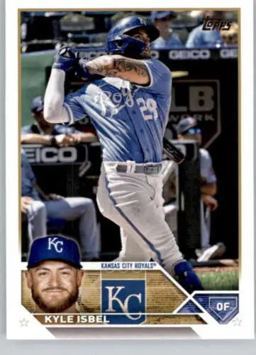 Kyle Isbel baseball card 2023 Topps #578 featuring original gloss for Royals fans