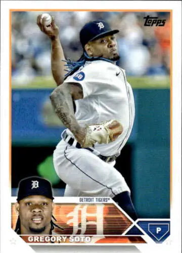 2023 Topps #86 Gregory Soto baseball card with original gloss from Tigers memorabilia collection