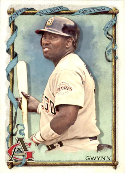 Baseball card of Tony Gwynn in San Diego Padres white home uniform