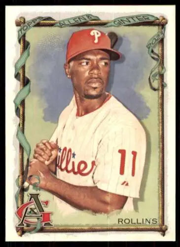 Jimmy Rollins baseball card featuring original gloss from 2023 Topps Allen and Ginter