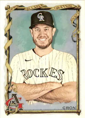 Baseball card of C.J. Cron in original gloss from Topps Allen and Ginter mint Rockies