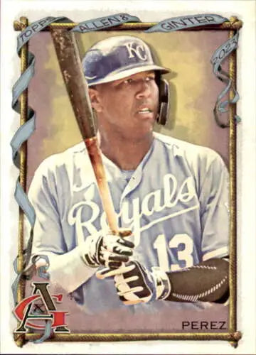 Salvador Perez baseball card from 2023 Topps Allen and Ginter with original gloss