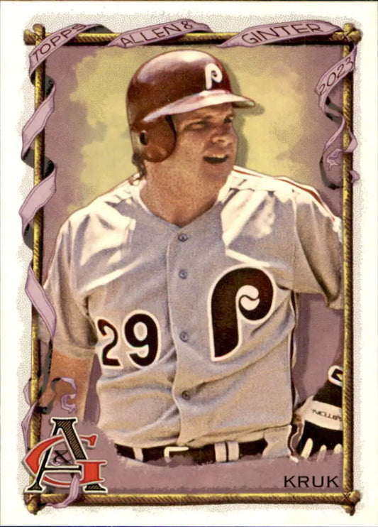 John Kruk Philadelphia Phillies baseball card from 2023 Topps Allen and Ginter