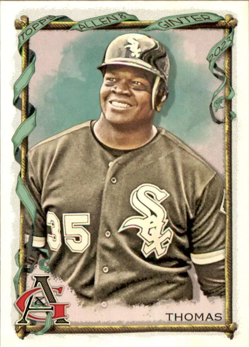 Frank Thomas in Chicago White Sox uniform with number 35 on 2023 Topps Allen and Ginter card