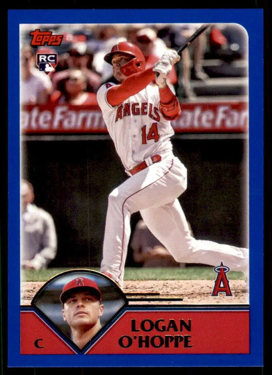 2003 Topps Baseball Card of Logan O’Hoppe, Los Angeles Angels Player, Number 14