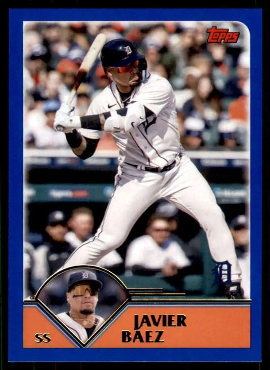 2023 Topps Archives #254 Javier Baez in white uniform for Detroit Tigers Baseball Card