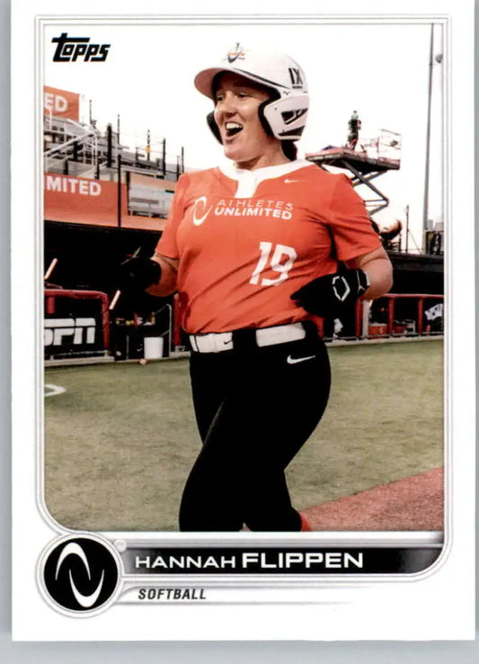 Topps Athletes Unlimited card of Hannah Flippen in red jersey number 18