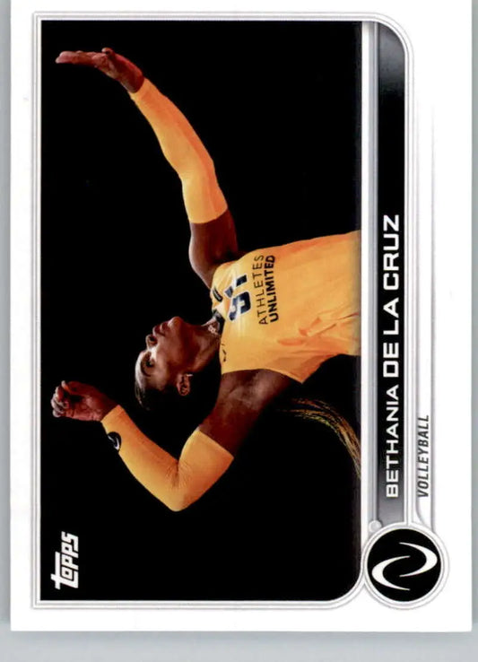 Wrestler in yellow attire showcasing athleticism for Topps Athletes Unlimited card