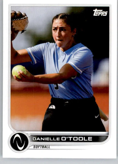 Topps Athletes Unlimited card of Danielle O’Toole in white shirt pitching