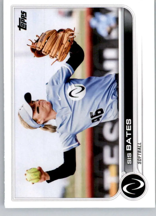 Baseball trading card of Sis Bates making a catch in Topps Athletes Unlimited