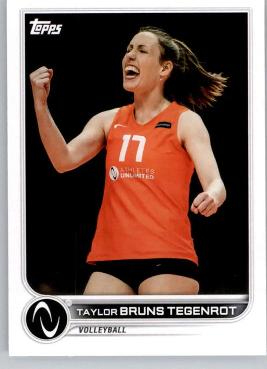 Topps Athletes Unlimited Taylor Bruns Tegenrot Volleyball Card showing celebration