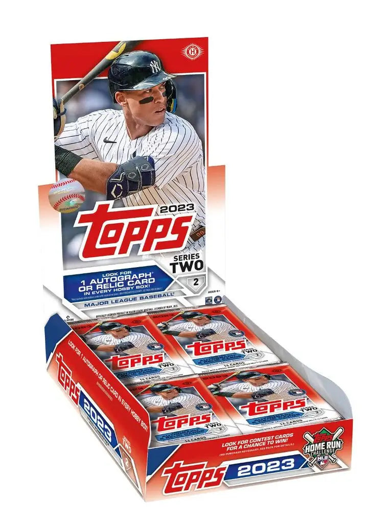 2023 Topps Baseball Series 2 Factory Sealed Hobby Box with Yankees player in pinstripes