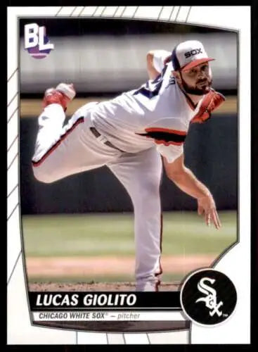 Baseball card of Lucas Giolito from 2023 Topps Big League with original gloss finish