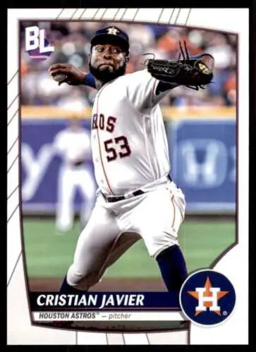 2023 Topps Big League #199 Cristian Javier baseball card featuring original gloss Astros design