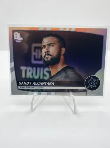 2023 Topps Big League #219 Sandy Alcantara Rainbow Foil Miami Marlins baseball card