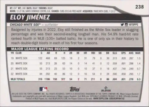 2023 Topps Big League Eloy Jiménez baseball card original gloss NM-MT White Sox