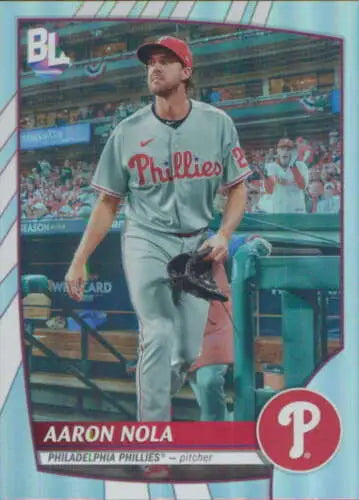 2023 Topps Big League #244 Aaron Nola baseball card featuring original gloss quality