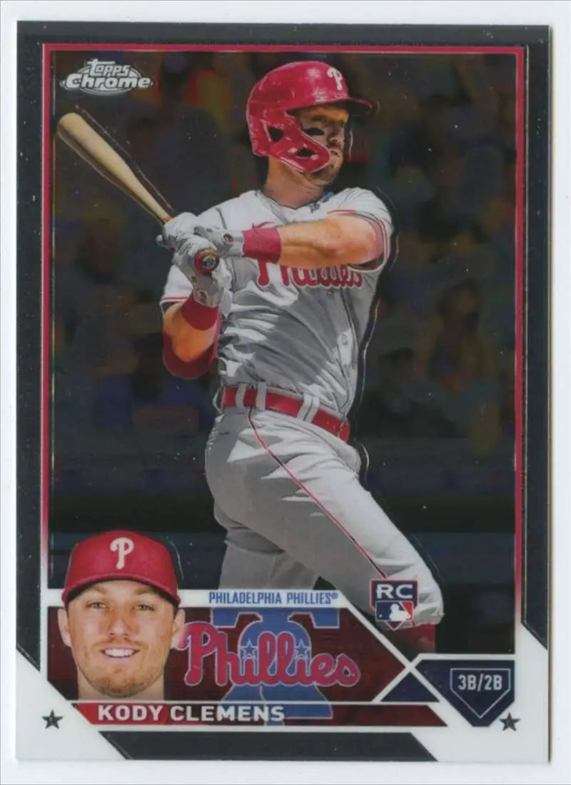 Kody Clemens Philadelphia Phillies Baseball Card in batting stance with red helmet