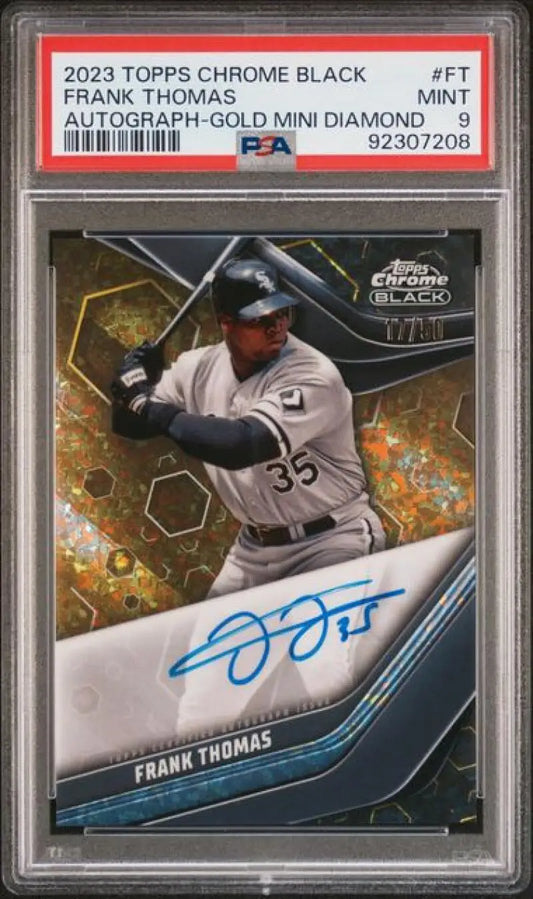 PSA-graded 2023 Topps Chrome Black Frank Thomas autographed baseball card Chicago White Sox