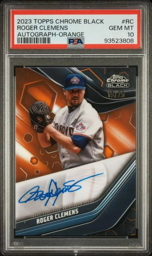 PSA 10 GEM MINT Roger Clemens autographed baseball card Toronto Blue Jays 15/25