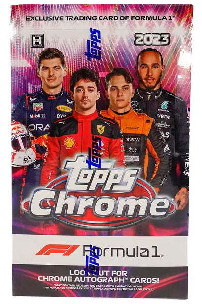 2023 Topps Chrome F1 Racing Hobby Box with drivers and red refractor parallels