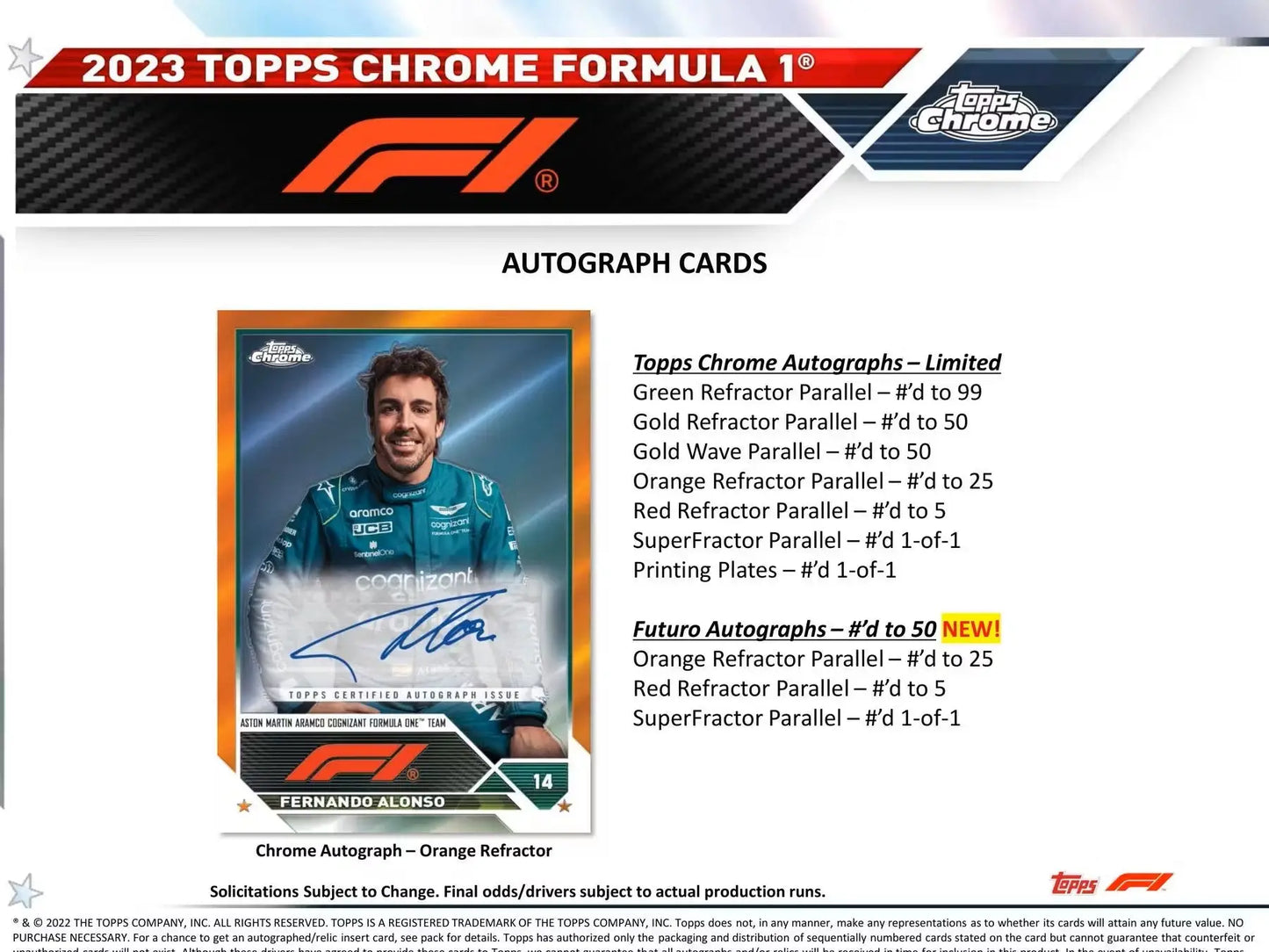 2023 Topps Chrome Formula 1 autographed card with red refractor parallel design