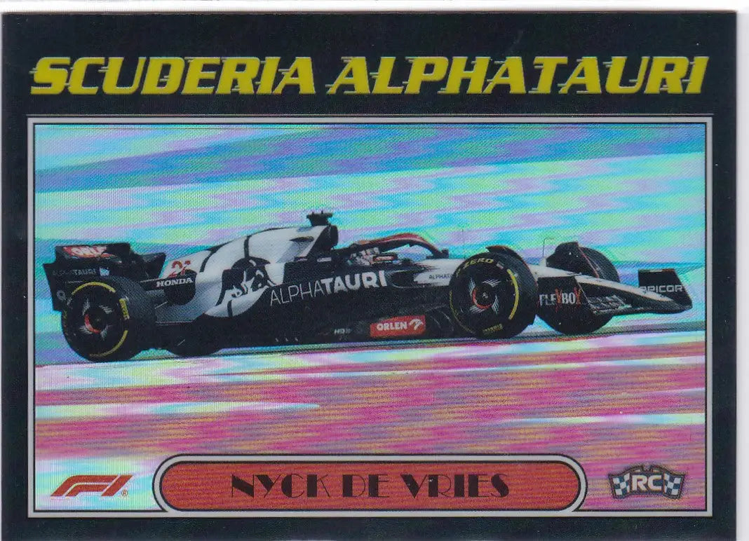 Formula 1 racing car in Scuderia AlphaTauri livery for Topps Chrome Vries RC Insert