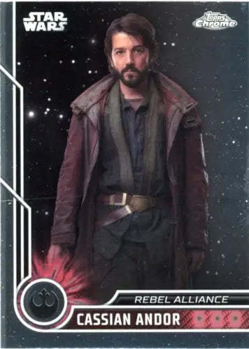 Cassian Andor trading card from 2023 Topps Chrome Star Wars #1 in NM-MT condition