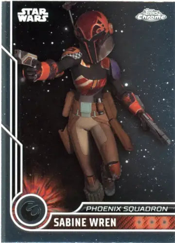 Sabine Wren Star Wars trading card from 2023 Topps Chrome #34 NM-MT display