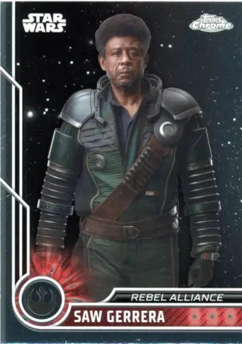 Saw Gerrera trading card from 2023 Topps Chrome Star Wars #4 in NM-MT condition