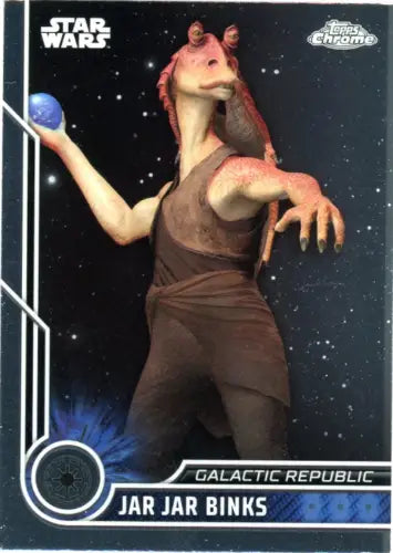 Jar Jar Binks trading card from 2023 Topps Chrome Star Wars set in NM-MT condition