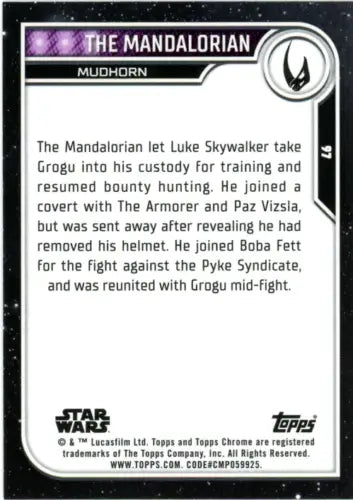 Star Wars trading card from 2023 Topps Chrome Star #97 The Mandalorian NM-MT