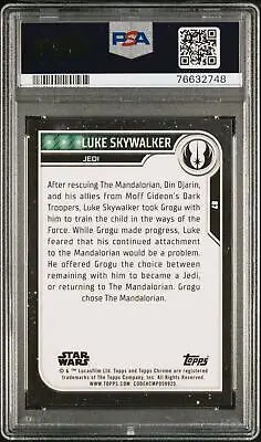 Graded Luke Skywalker trading card from 2023 Topps Chrome Star Wars #87 PSA 10