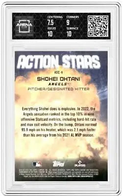 Graded Topps Chrome Update Shohei Ohtani Action Stars Baseball Card AC 8