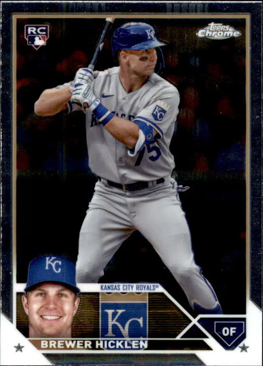 Baseball card of Brewer Hicklen, Kansas City Royals outfielder, Topps Chrome Update design