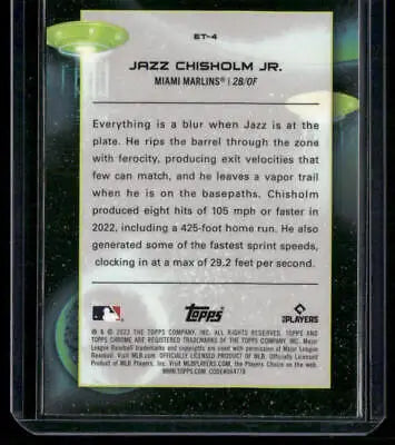 Jazz Chisholm Jr. baseball card from 2023 Topps Cosmic Chrome Extraterrestrial Talent