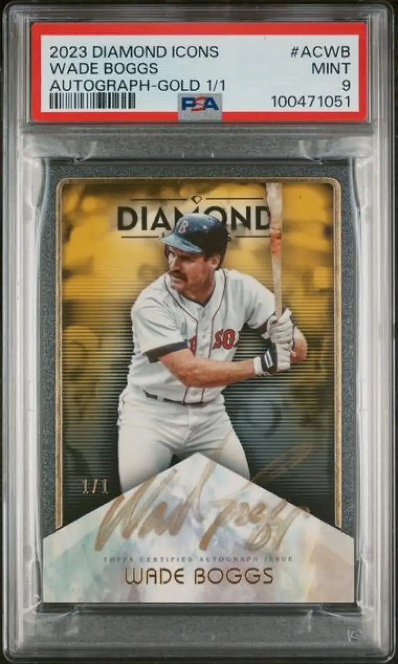 2023 Topps Diamond Icons Gold #ACWB Wade Boggs PSA 9 MINT Auto 1/1 Boston Red Sox Baseball Card  Image 1