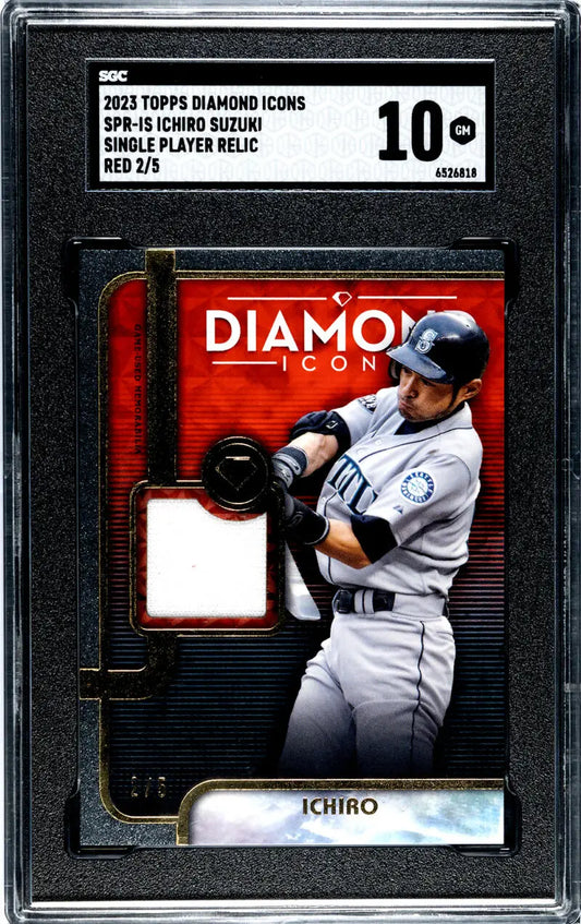 Graded 2023 Topps Ichiro Suzuki Seattle Mariners Baseball Card with Jersey Patch Insert