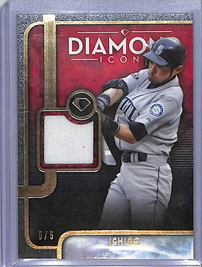 Baseball trading card of a Seattle Mariners player from Topps Diamond Icons with patch