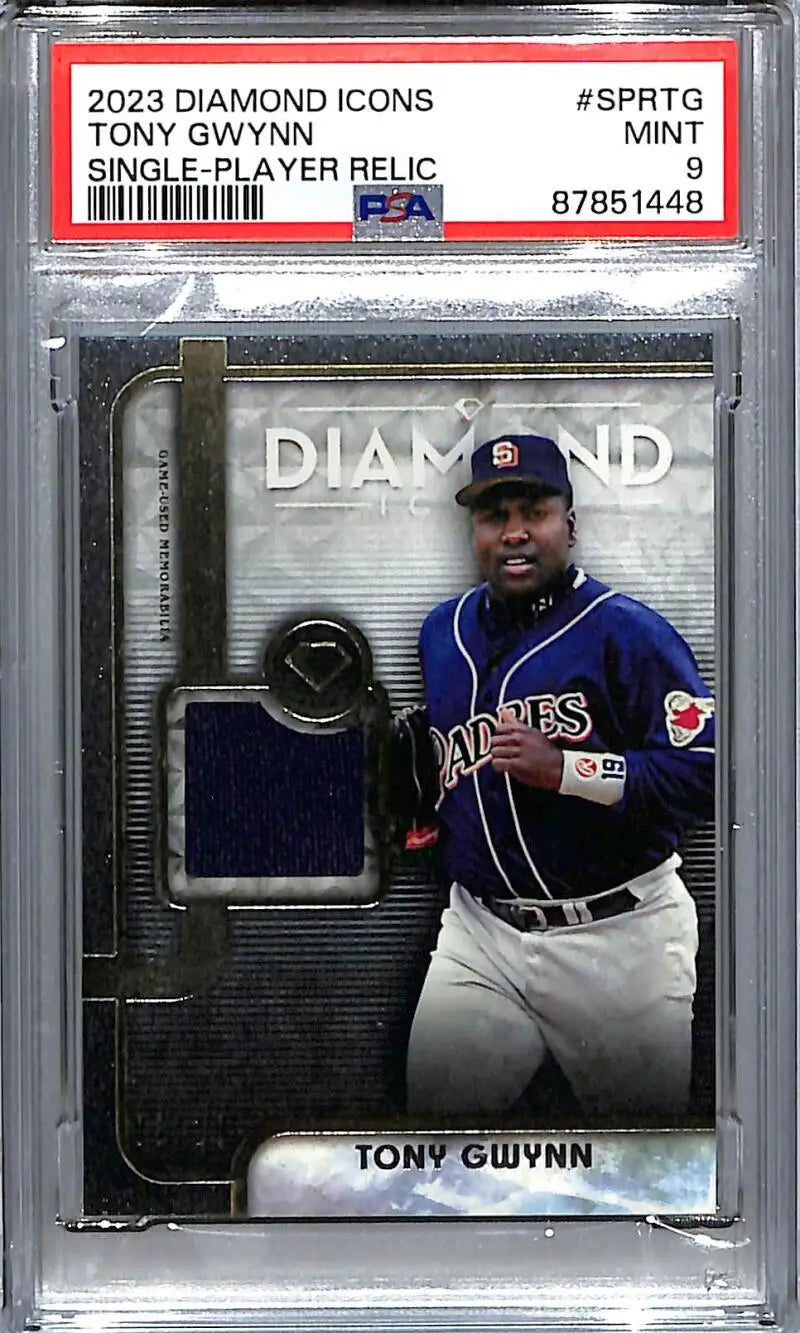 PSA graded 2023 Topps Diamond Icons Tony Gwynn San Diego Padres card with jersey relic