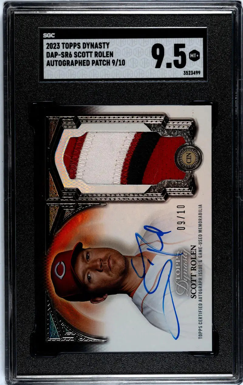 Graded BGS 9.5 Scott Rolen Topps Dynasty baseball card with autograph and game-used patch