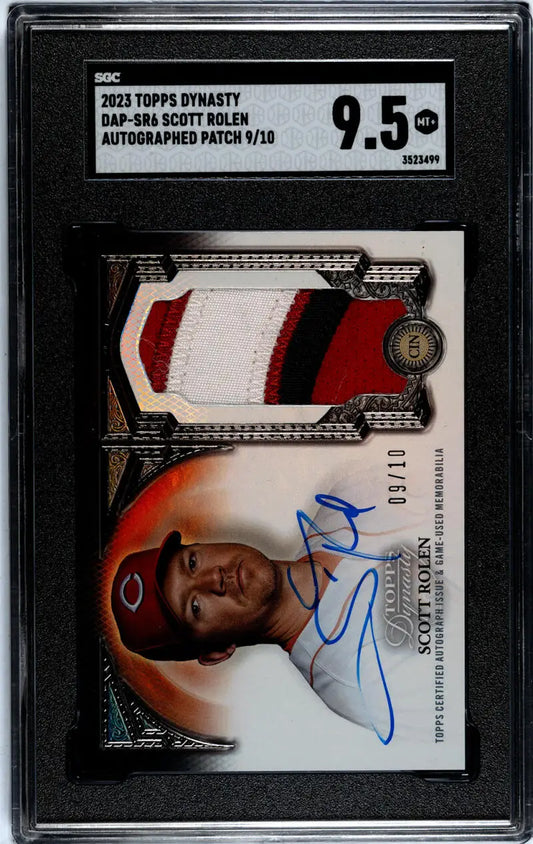 Graded BGS 9.5 Scott Rolen Topps Dynasty baseball card with autograph and game-used patch