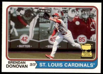 Brendan Donovan baseball card from 2023 Topps Heritage with original gloss finish