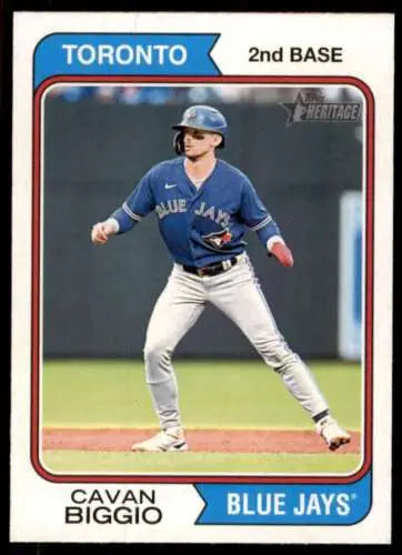 Cavan Biggio baseball card from 2023 Topps Heritage featuring original gloss finish