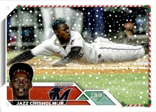 2023 Topps Holiday H123 Jazz Chisholm Jr. baseball card original gloss near mint condition