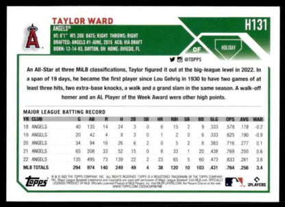 2023 Topps Holiday H131 Taylor Ward baseball card with original gloss for Angels fans