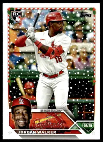 2023 Topps Holiday H154 Jordan Walker NM Near Mint RC Rookie baseball card with original gloss